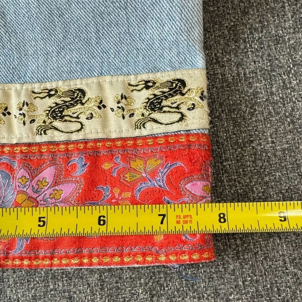 LONDONJEAN Blue Ankle Cropped Jeans with Red Trim - Picture 6 of 14